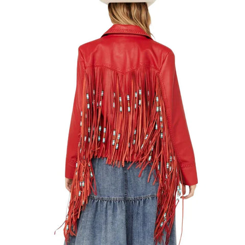Western Fringe Cowboy Leather Jacket
