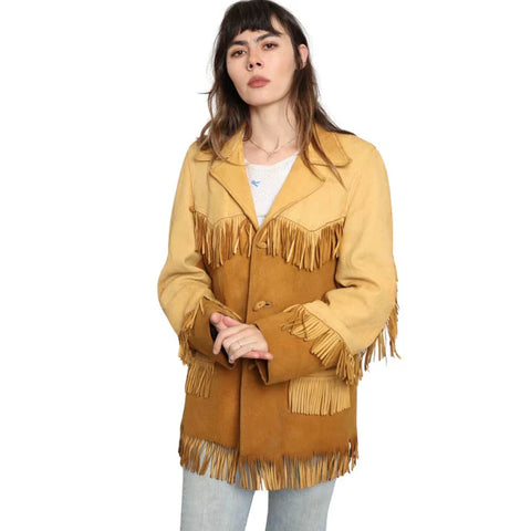 Western Cowhide Suede Leather Jacket
