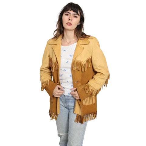 Western Cowhide Suede Leather Jacket