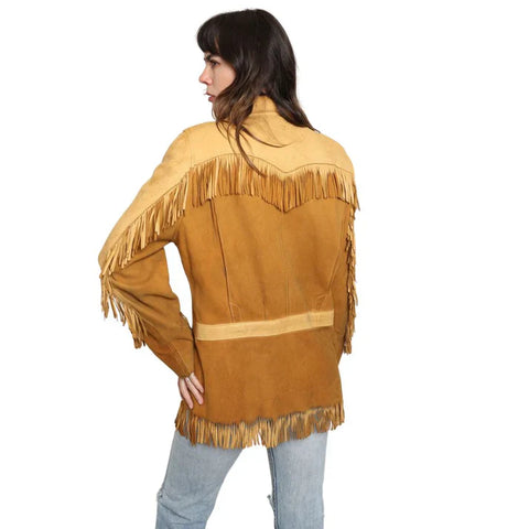 Western Cowhide Suede Leather Jacket