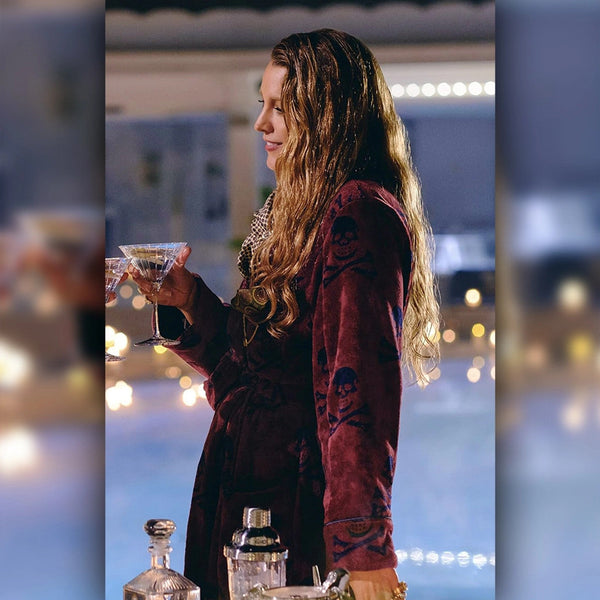 Another Simple Favor Blake Lively Maroon Coat