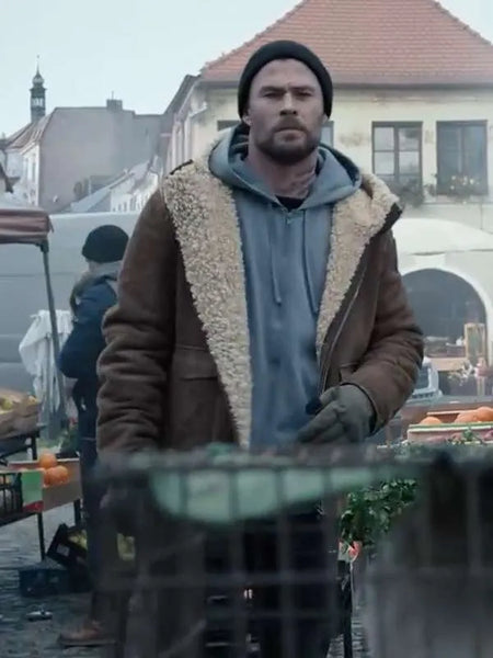 Extraction 2 Chris Hemsworth Shearling Suede Jacket