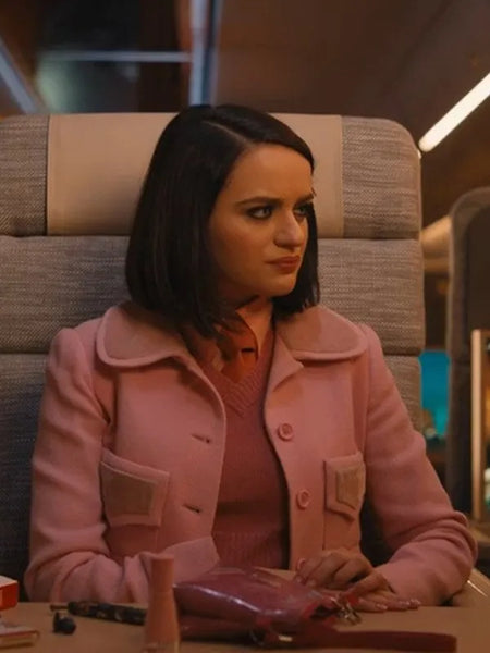 Bullet Train Joey King Pink Wool Coat
