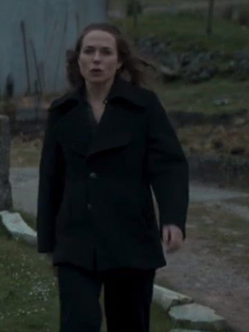 Kerry Condon In the Land of Saints and Sinners Black Peacoat - SM Jacket