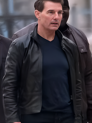 Tom Cruise Mission Impossible 7 Black Leather Jacket - SM Jacket
