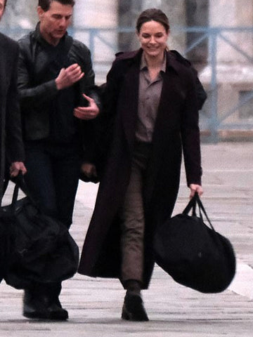 Rebecca Ferguson Mission Impossible 7 Wool Trench Coat - SM Jacket