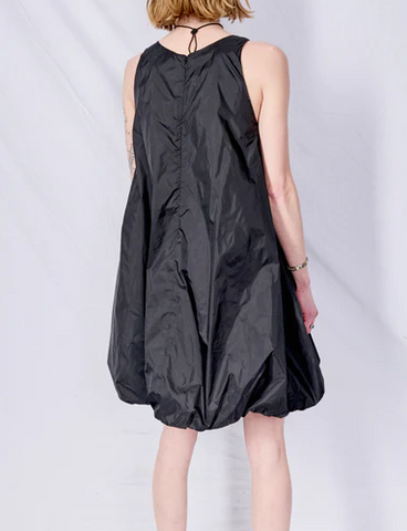 Black Nylon Volume Mini Dress - jnjjackets