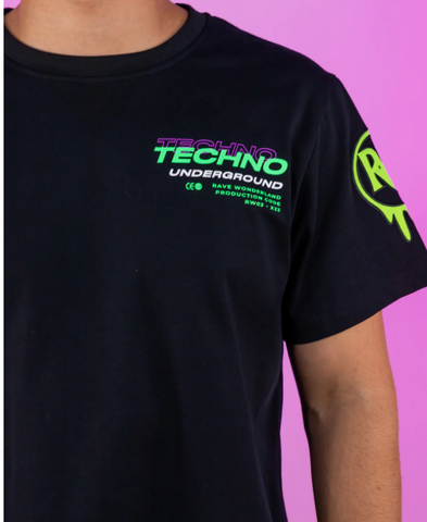 Techno Underground Retro Vibes T-Shirt - jnjjackets