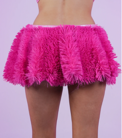Cuddle Pink Faux Fur Skirt - jnjjackets