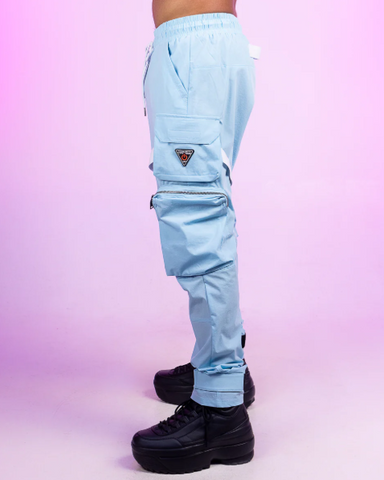 Light Blue Strap Cargo Pants - SMJ