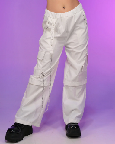 90's Baby White Oversize Cargo Pants - jnjjackets