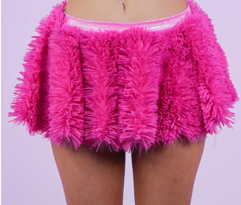 Cuddle Pink Faux Fur Skirt - jnjjackets