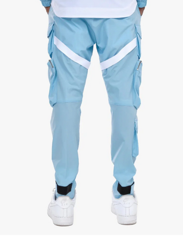 Light Blue Strap Cargo Pants - SMJ