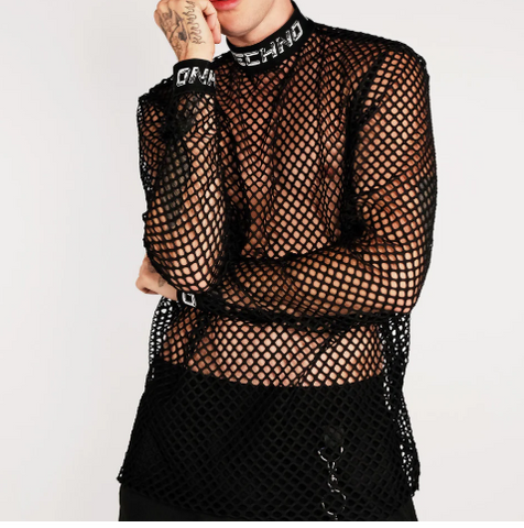 Dusk Till Dawn Techno Fishnet Shirt - SMJ