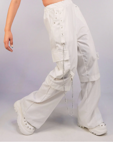 90's Baby White Oversize Cargo Pants - jnjjackets