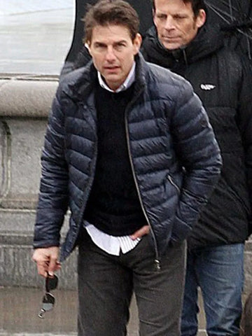 Tom Cruise Mission Impossible 7 Blue Quilted Jacket - SM Jacket