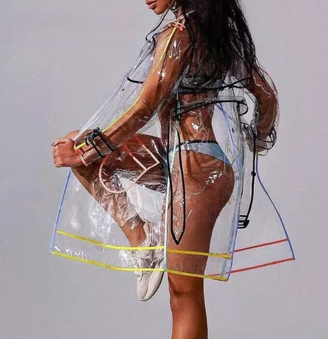 Clear Vinyl Trench Rain Jacket - SMJ