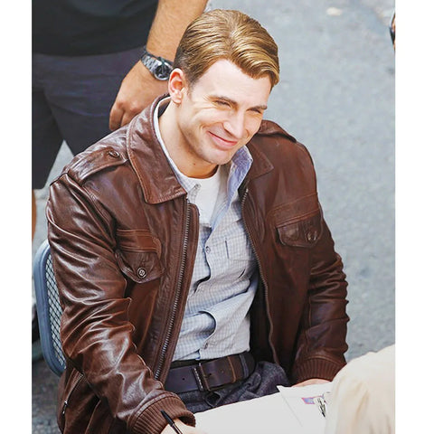 Chris Evans Captain America Avengers Brown Jacket - SM Jacket