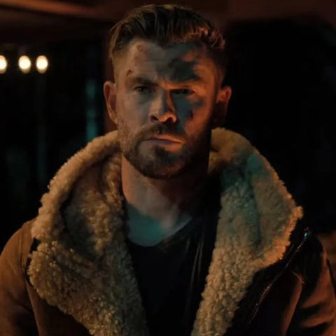 Chris Hemsworth Extraction 2 Shearling Suede Jacket - SM Jacket